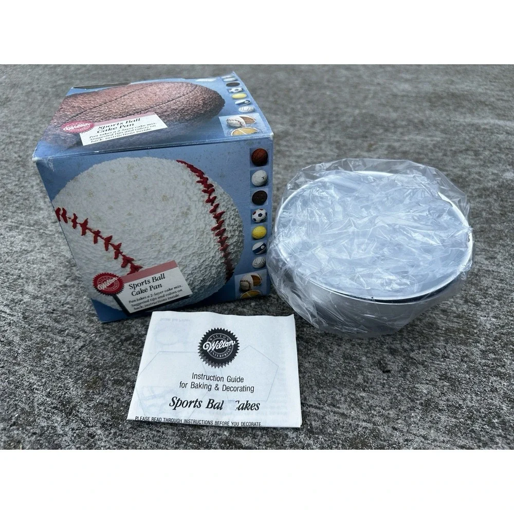 Vintage 90s Wilton BALL Cake Pan Sports Decorating Set Golf Basketball Baseball